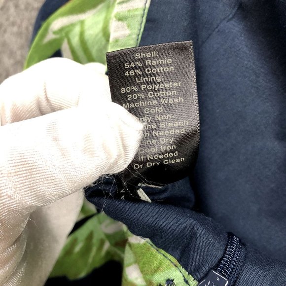 Ann Taylor Leaf Print Halter Dress Size 0 Fit Flare Pleated Blue Green Tropical - Picture 7 of 10